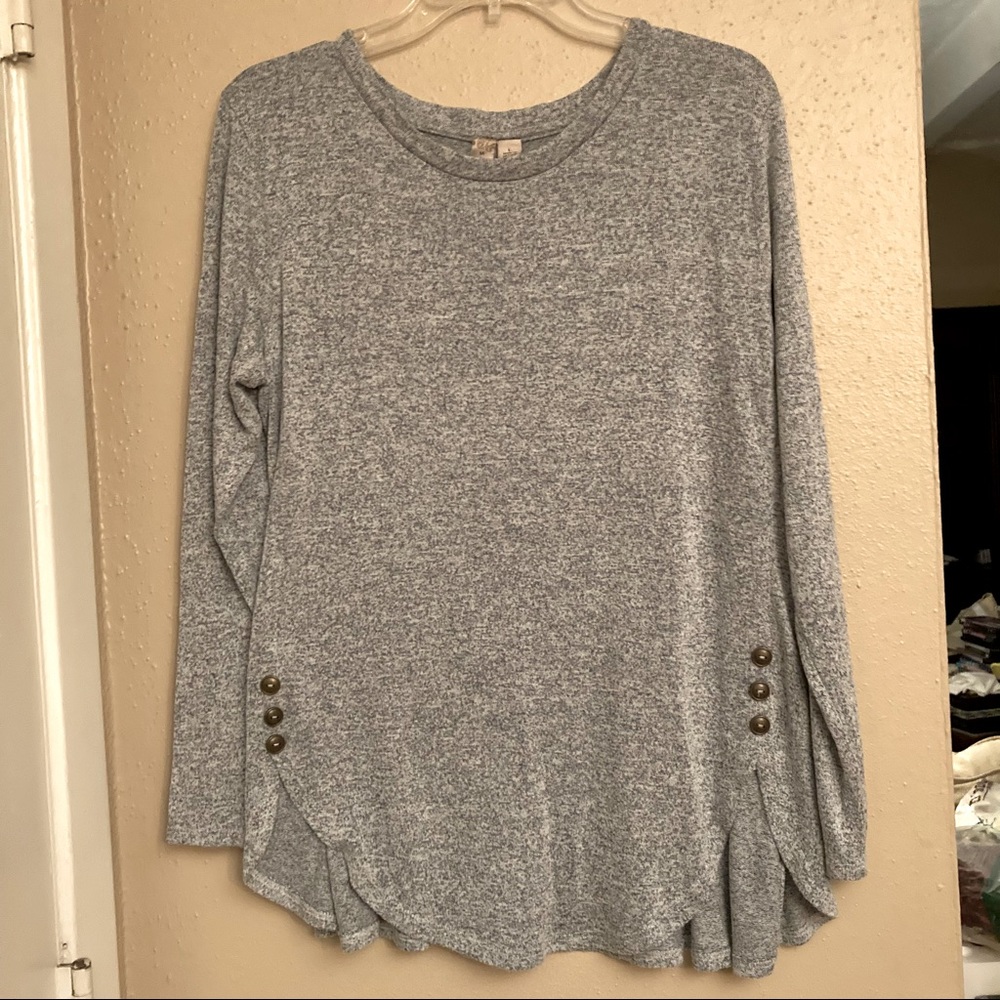 Misia Grey Long Sleeve Top